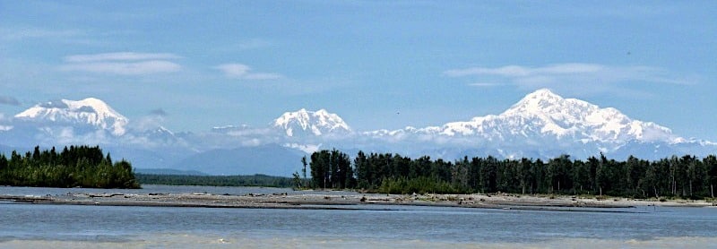 Views of Denali from talkeetna riverfront park